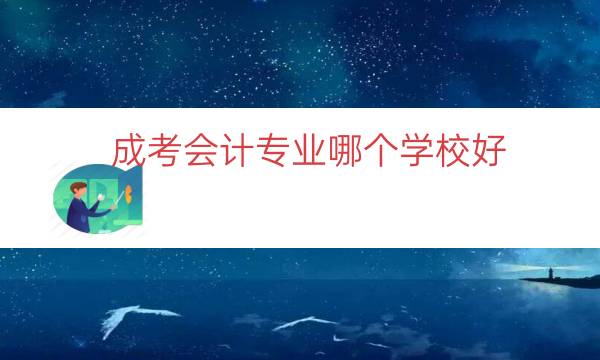 成考会计专业哪个学校好